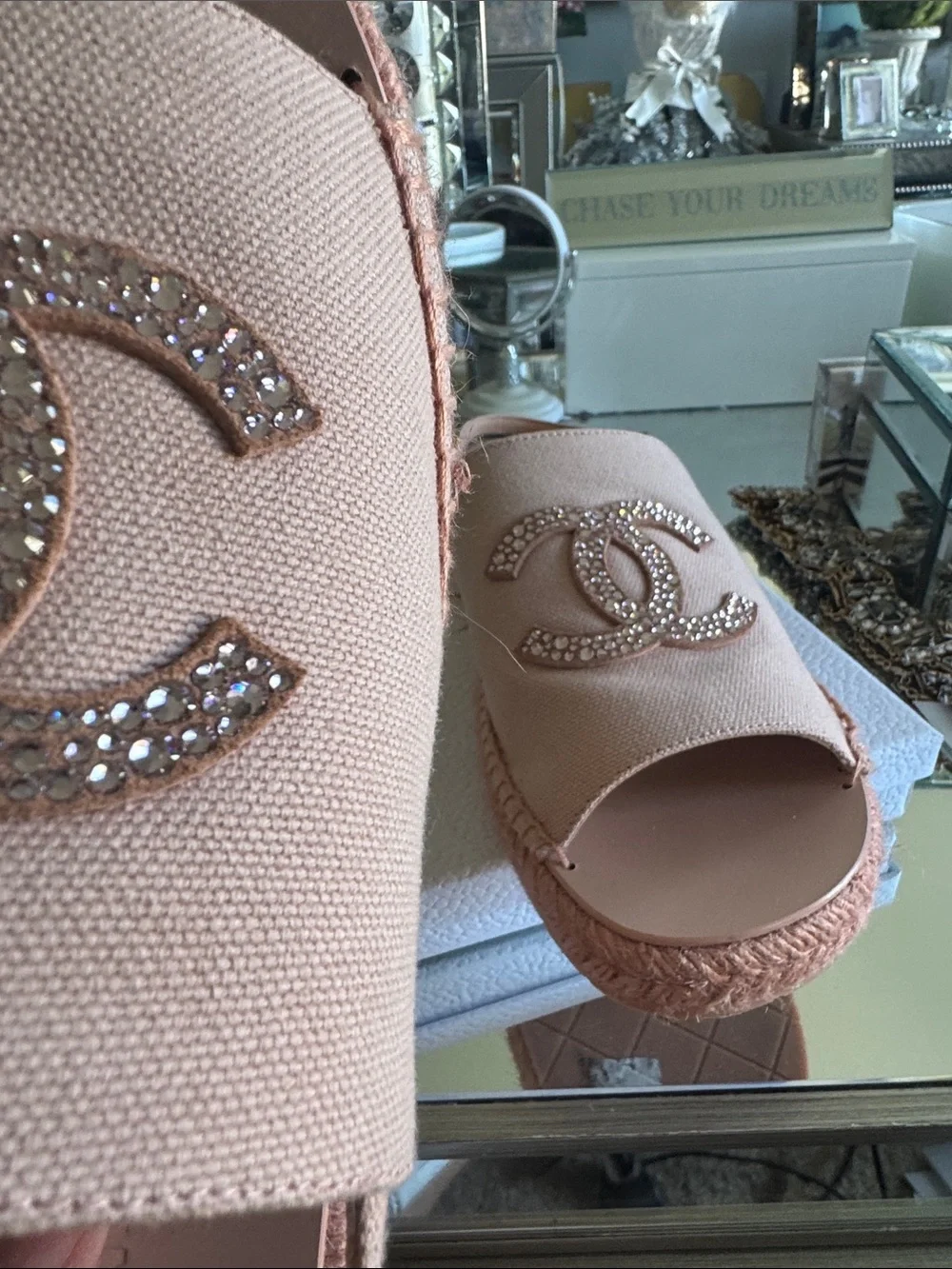 CHANEL espadrille showcasing